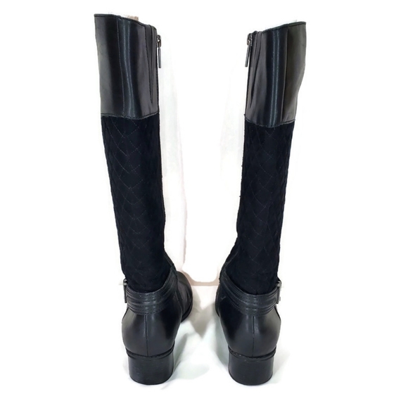 Bandolino BDClassieWomen's Black Tall Side Zip Quilted Riding Boot Size 9.5 - Picture 5 of 15